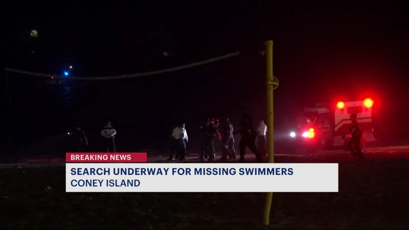 Story image: Police search for multiple swimmers in Coney Island 