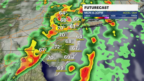 STORM WATCH: Mix of sun and clouds Sunday in New Jersey; rain and thunder on Memorial Day