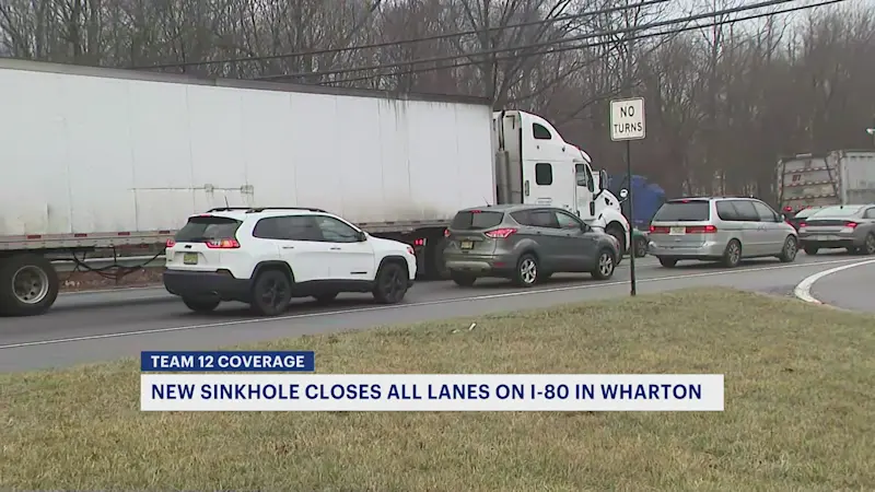 Story image: All I-80 traffic detoured in Wharton, causing a traffic nightmare for commuters