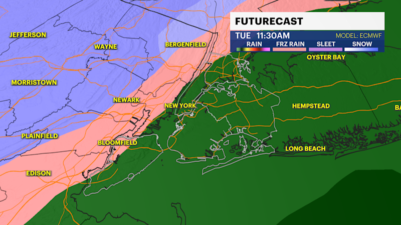 Story image: STORM WATCH: Coastal storm brings wintry mix, steady rain Tuesday in Brooklyn