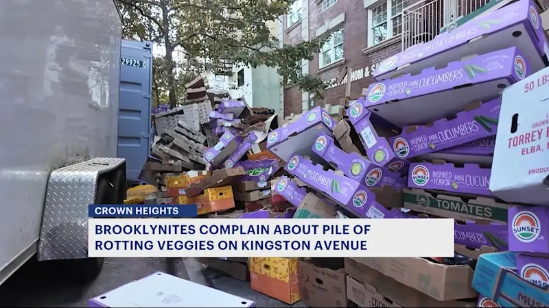 Story image: DSNY to remove pile of rotting vegetables off Crown Heights street