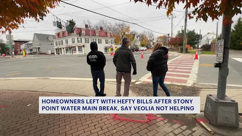 Story image: Stony Point homeowners wait to find out if water company will cover flood damage caused by water main break