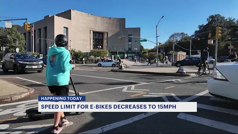 Story image: NYC’s new 15 mph speed limit for e-bikes and scooters takes effect