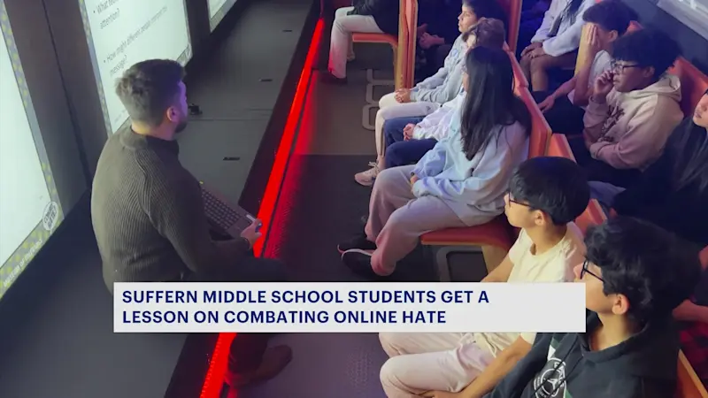 Story image: Kosovo War refugee teaches about combating hate across New York state in Mobile Museum of Tolerance