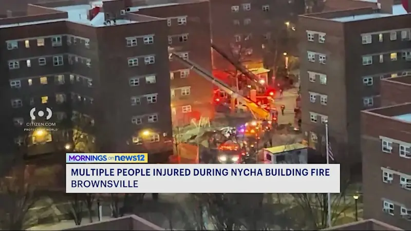 Story image: 13 injured in Brownsville NYCHA fire, cause under investigation