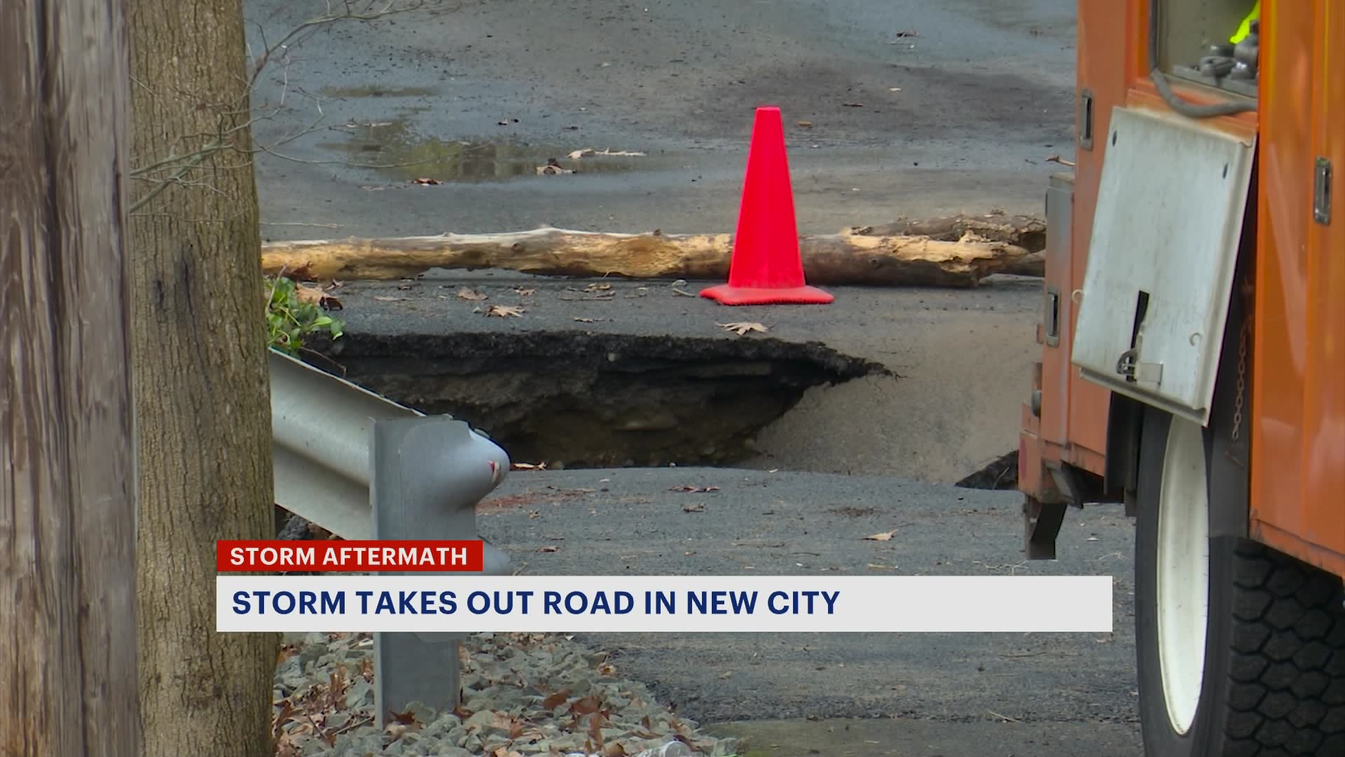 Private road in Rockland County collapses during storm