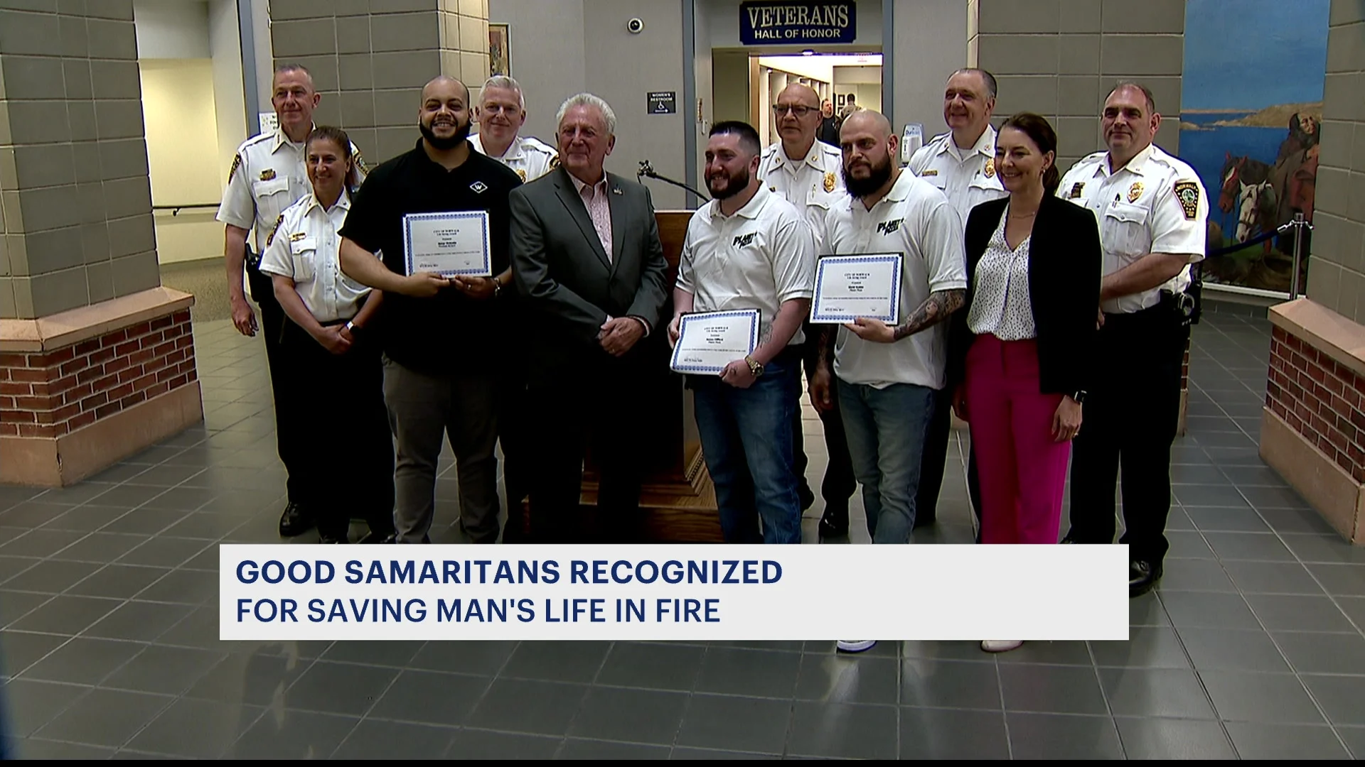 Good Samaritans recognized by Norwalk mayor for saving man on fire