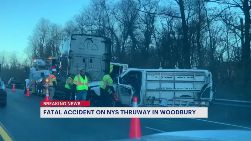 Story image: Police: 1 person killed in crash involving 2 tractor-trailers and van in Woodbury 