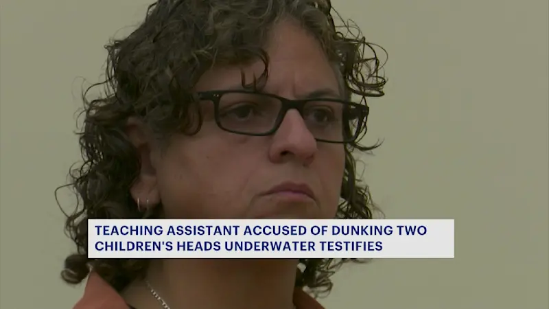Story image: Rockland teaching assistant who dunked special needs students in pool testifies in her own defense
