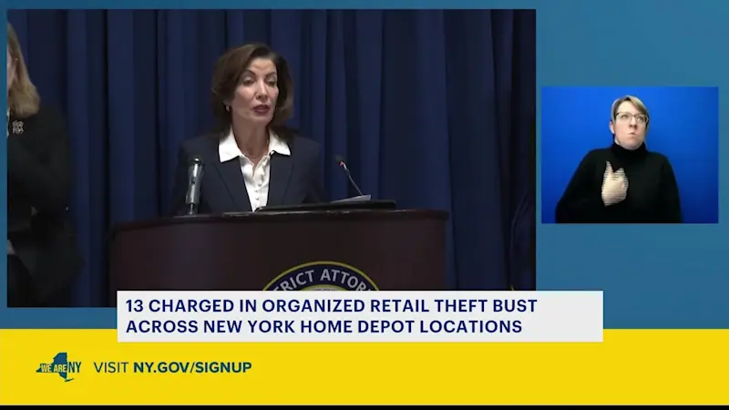 Story image: Gov. Hochul announces charges in statewide retail theft operation