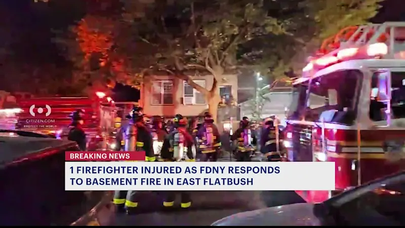 Story image: Firefighter hospitalized after overnight fire in East Flatbush