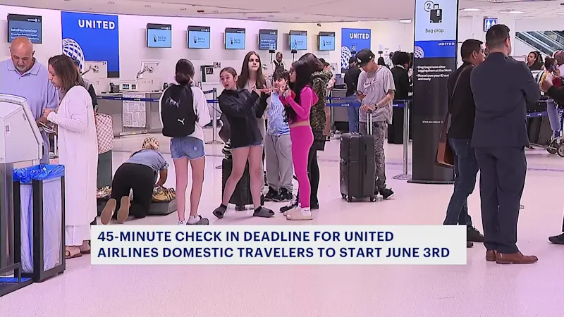 Story image: United Airlines check-in times to change from 30 to 45 minutes starting June 3