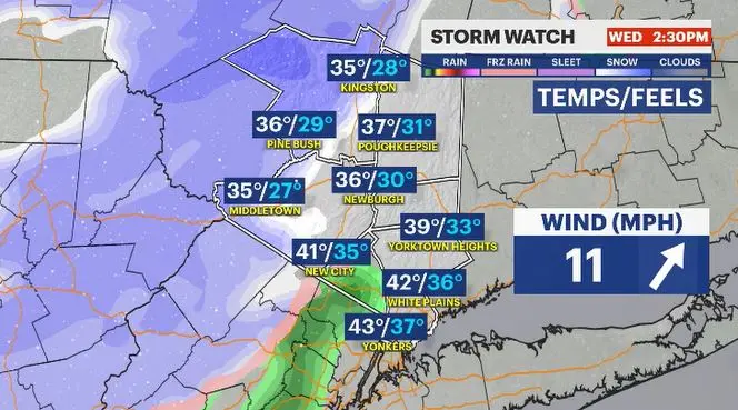 Story image: STORM WATCH: Wintry mix of rain, snow could impact travel conditions today