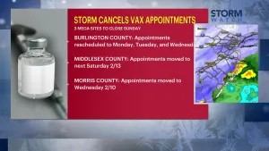Appointments to be rescheduled after state closes some vaccine mega-sites due to snow