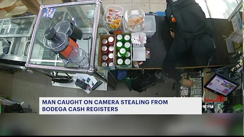 Story image: Man dives over counter, steals money from Fordham Bodega