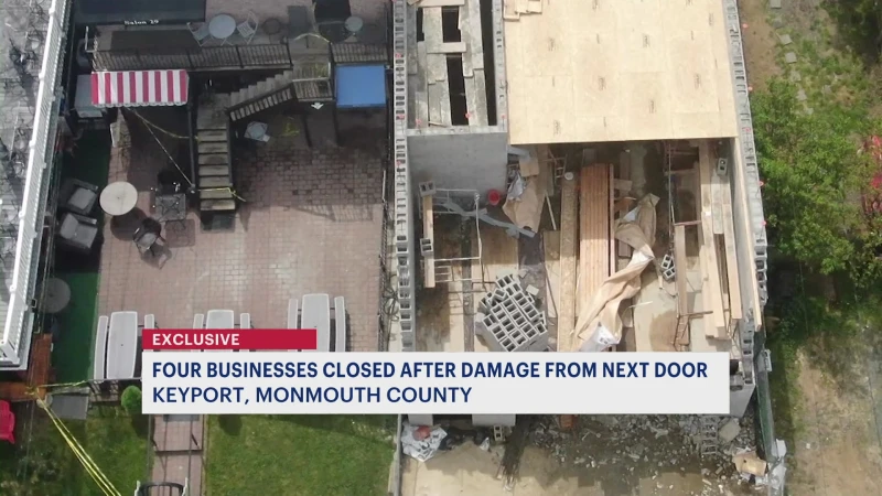 Story image: 4 Keyport businesses indefinitely shut down after construction incident condemns building