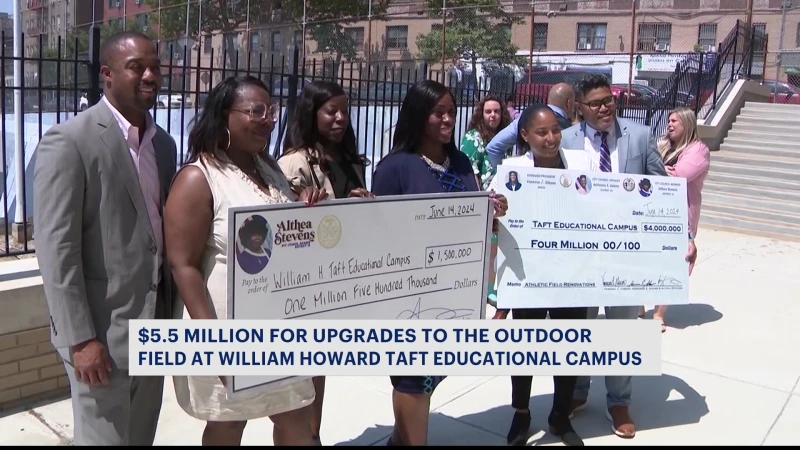 Story image: $5.5M check to go toward outdoor field upgrades at William Taft Educational Campus, officials reveal