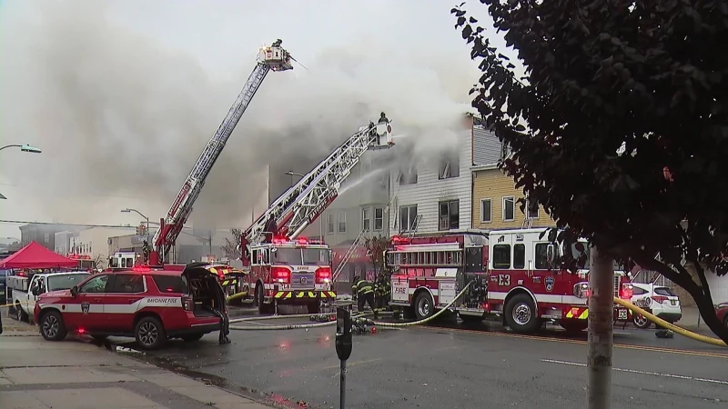 Story image: Officials: 5-alarm fire forces evacuation of Bayonne day care; 16 residents displaced