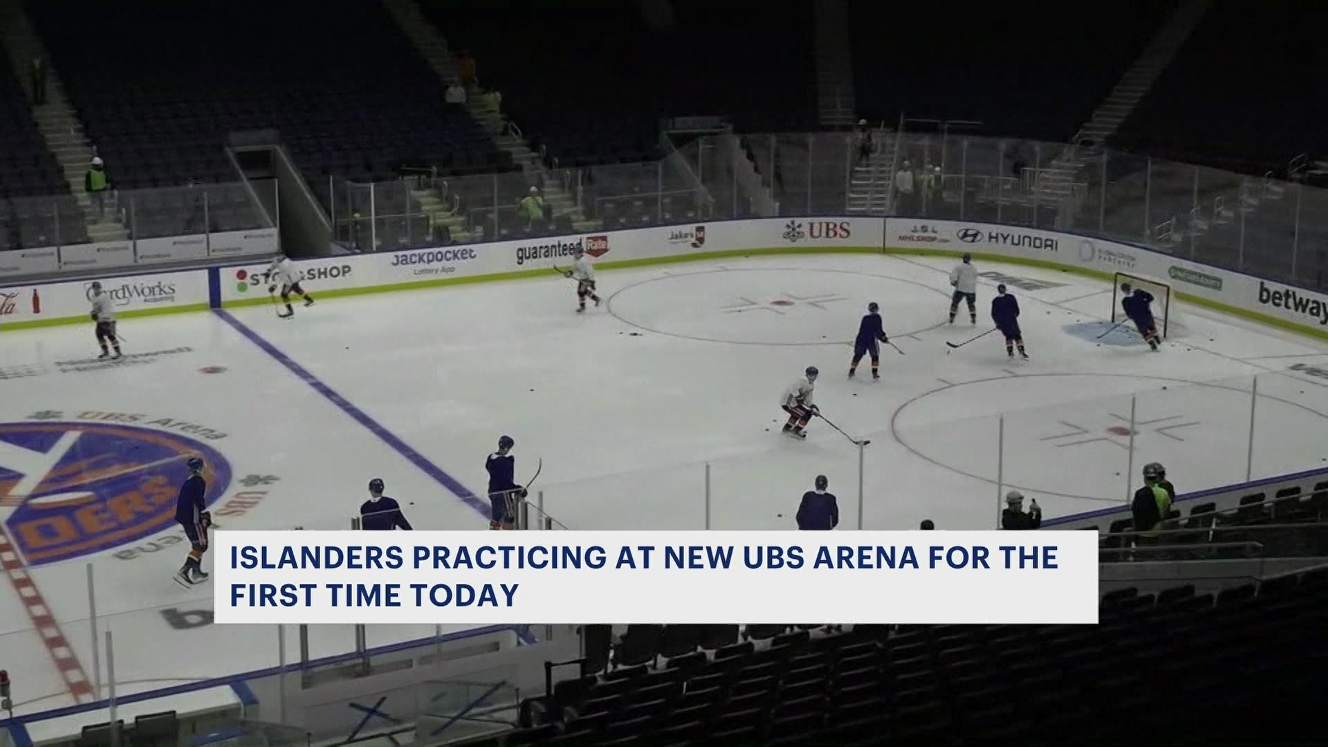 Isles practice on ice for 1st time at UBS Arena
