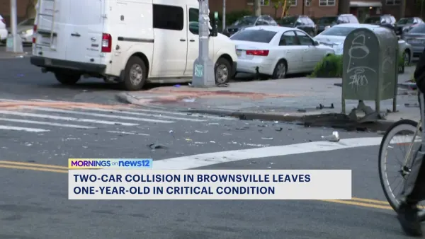 NYPD: 1-year-old in critical condition wasn't in car seat during Brownsville crash; drivers face charges
