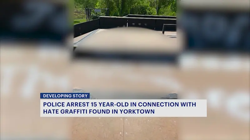 Story image: Police: Teenager arrested in connection with graffiti at 2 Yorktown parks