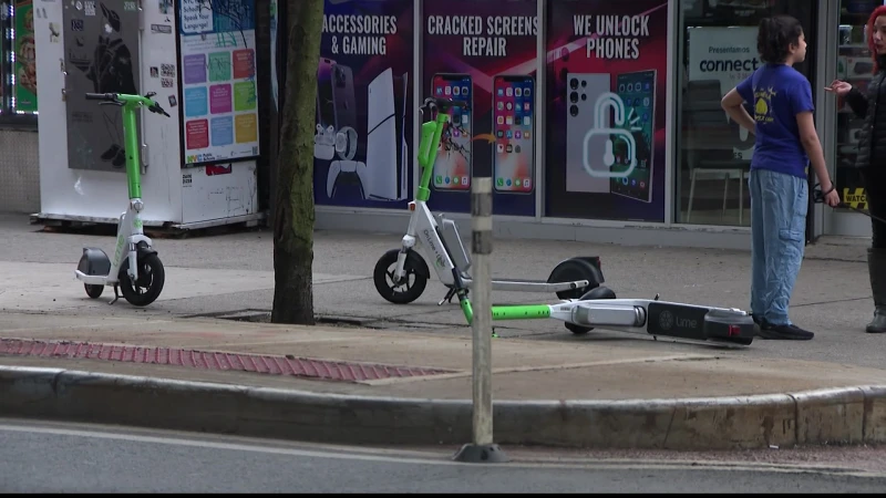 Story image: Badly parked e-scooters cause mayhem in Pelham Parkway