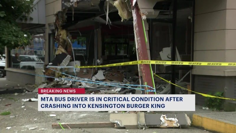 Story image: Neighbors describe MTA bus crashing into Burger King in Kensington