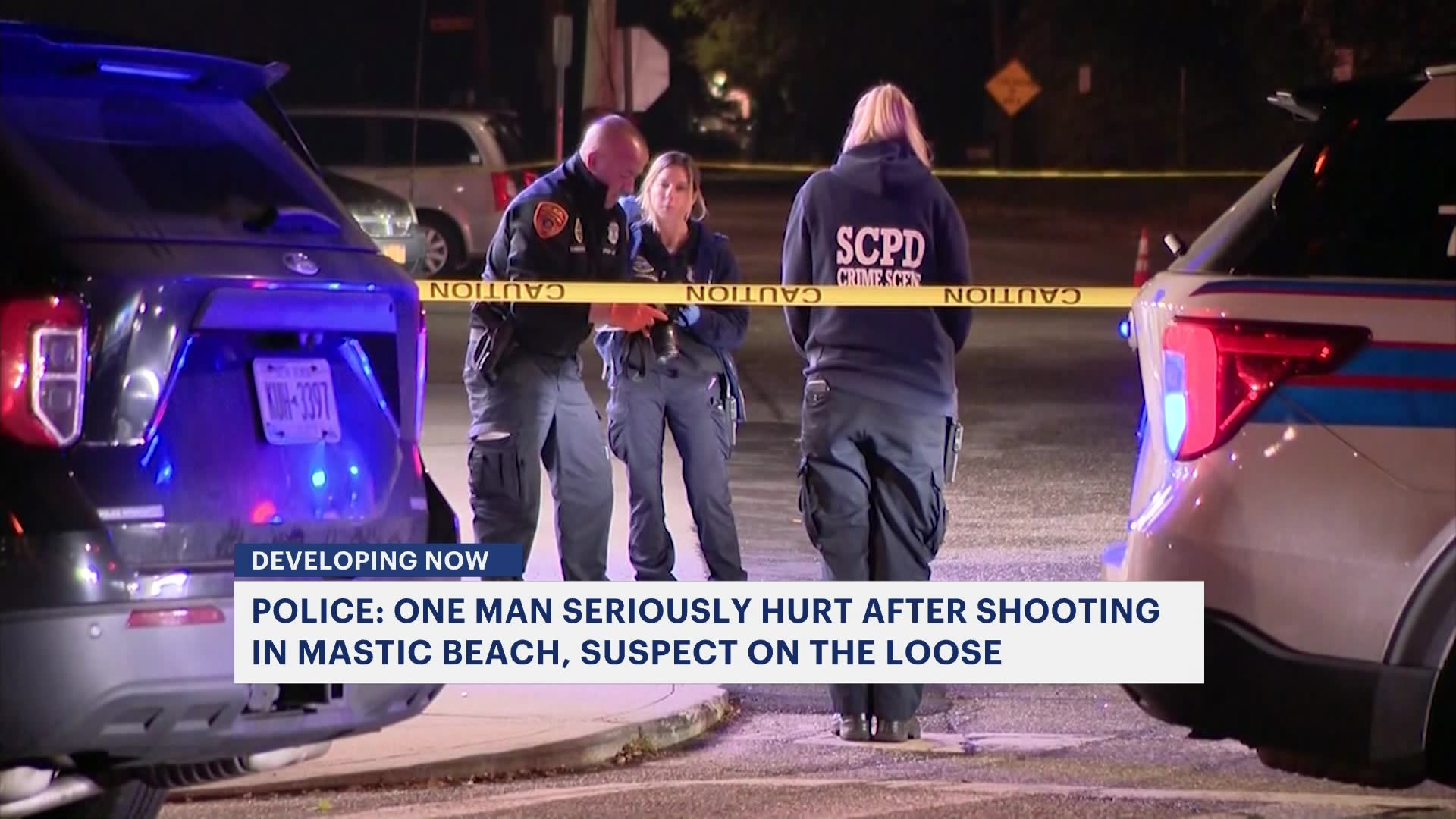 Police Man seriously injured in Mastic Beach shooting; suspect at large