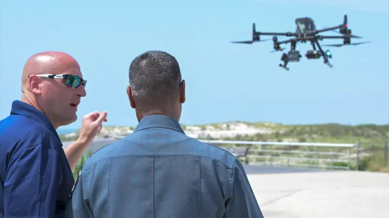 Story image: Drones to patrol state park beaches for sharks and swimmer safety July 4 weekend