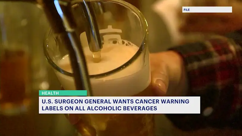 Story image: Surgeon General calls for new label on drinks to warn Americans of alcohol’s cancer risk