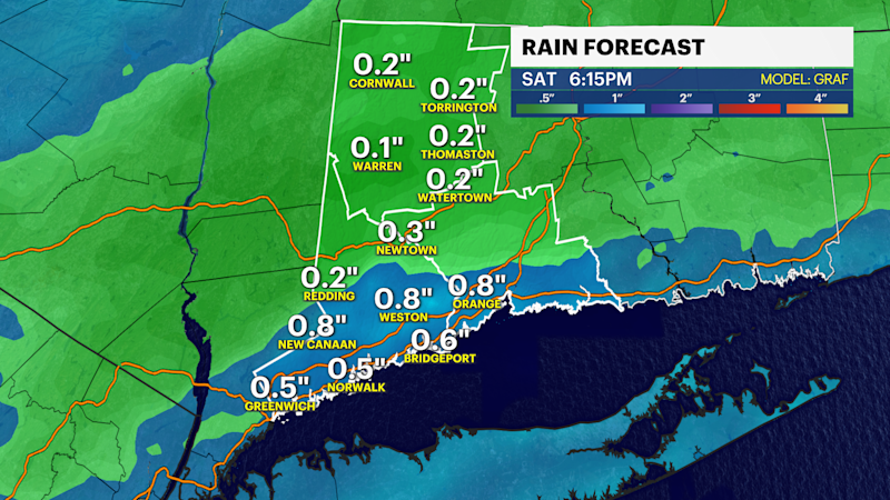Story image: Steady rain for Saturday; cloudy Father's Day 