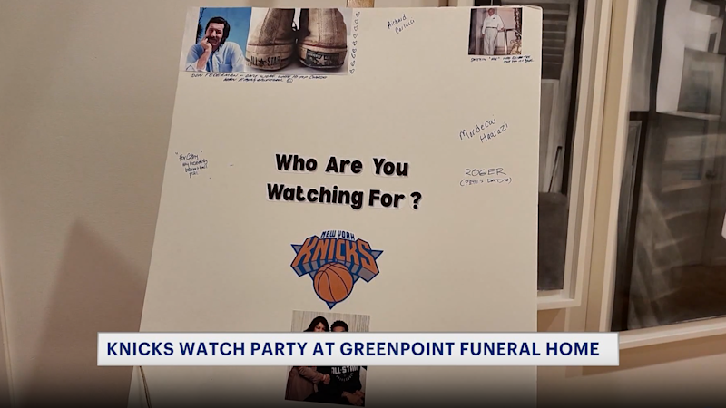 Story image: Knicks fans hope to lay championship fears to rest at funeral home watch party