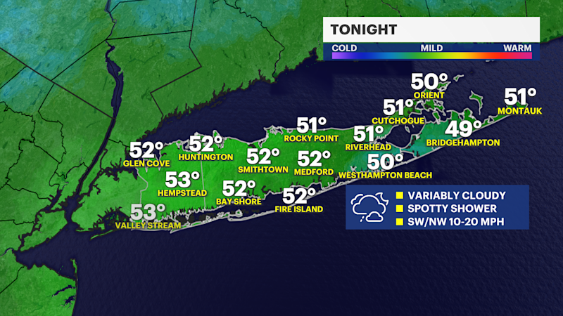 Story image: Weekend starts windier and chillier after a passing shower tonight into the morning