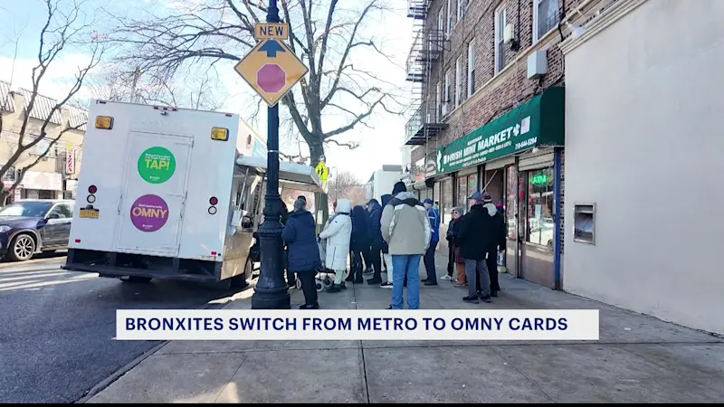 Story image: Bronx residents switch out MetroCards for OMNY cards ahead of new year 