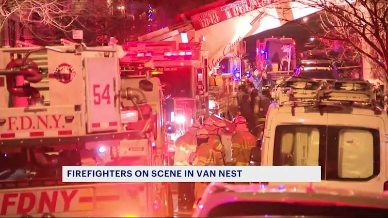 Story image: Fire breaks out in Van Nest home; flames seen leaping from rooftop