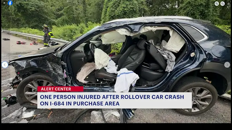 Story image: Rollover crash in Westchester leaves driver trapped and hospitalized