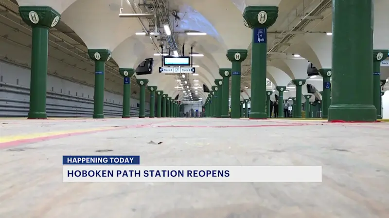 Story image: Hoboken PATH Station reopens after track repairs
