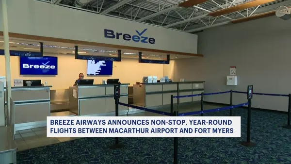 Breeze Airways announces nonstop service to Fort Myers from MacArthur Airport