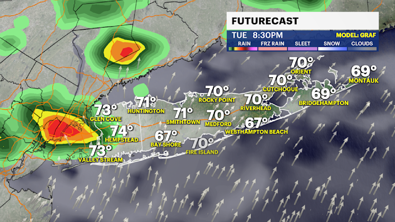 Story image: Dry, warm during the day; showers tonight will lead to steady rain by Thursday