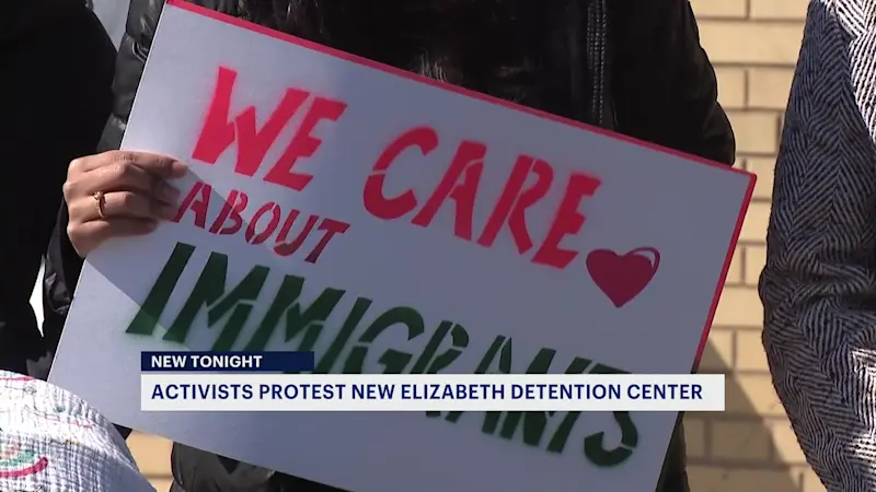 Story image: Group rallies at Elizabeth Detention Center in protest of ICE