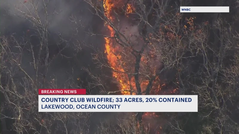 Story image: Officials: Wildfire near Lakewood Country Club burns 33 acres of land