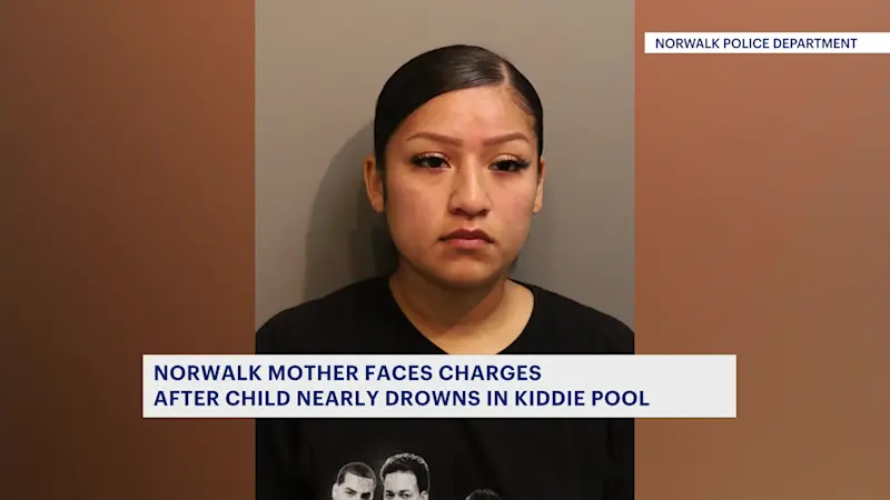 Story image: Norwalk woman accused of leaving 1-year-old son unresponsive in kiddie pool
