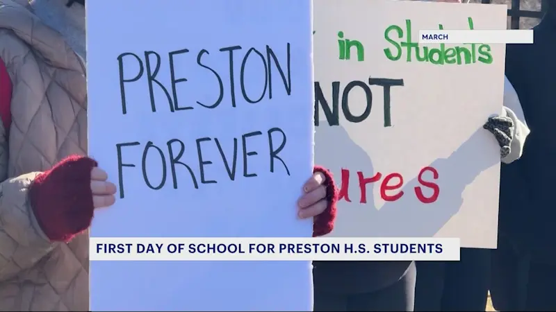 Story image: Preston High School opens its doors following fight to keep school open