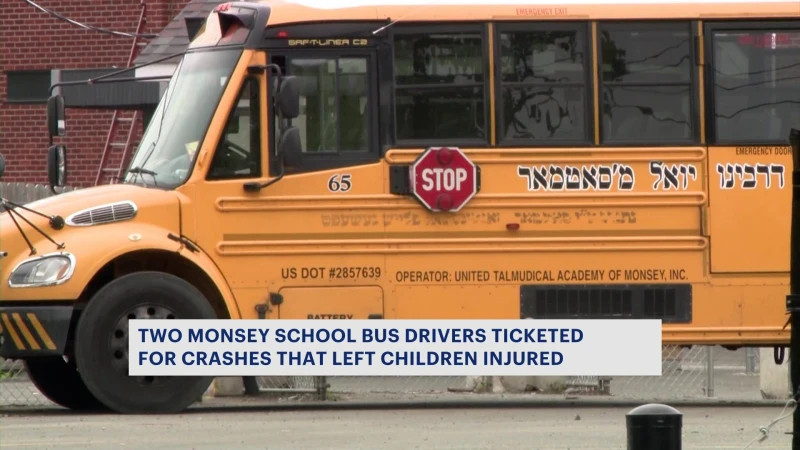 Story image: Ramapo school bus drivers ticketed for erratic driving that injured children