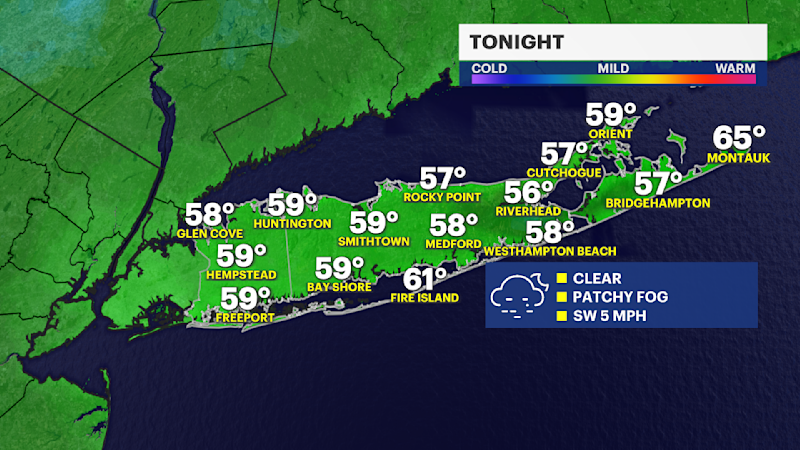 Story image: Sunny and pleasant Monday on Long Island