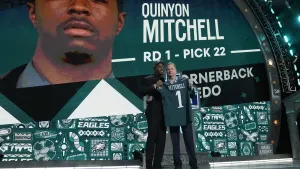 Philadelphia Eagles select cornerback Quinyon Mitchell with the No. 22 pick in the NFL draft