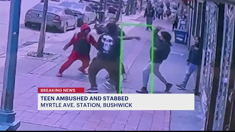 Story image: Caught on Camera: NYPD says 19-year-old stabbed near Myrtle Avenue subway station