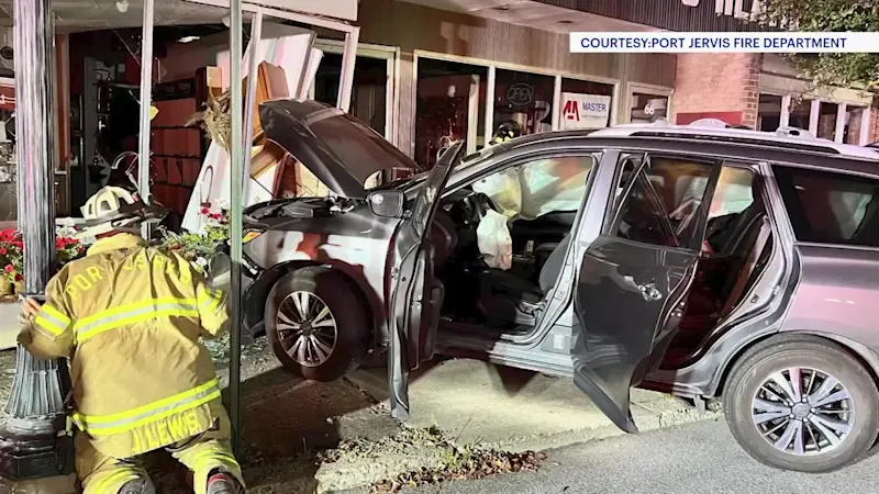 Story image: Car driven by underage girls crashes into Port Jervis business, according to police