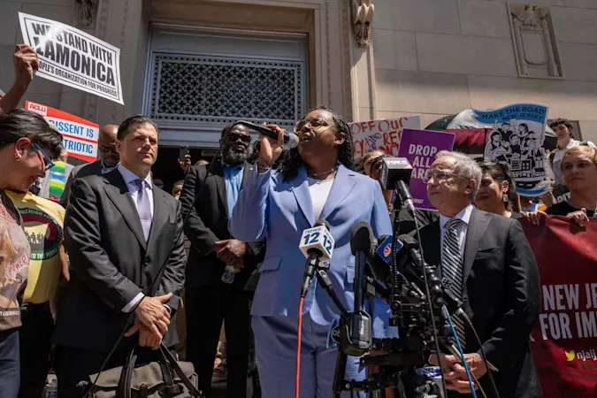 Story image: Rep. LaMonica McIver pleads not guilty to assault charges stemming from Newark ICE center visit