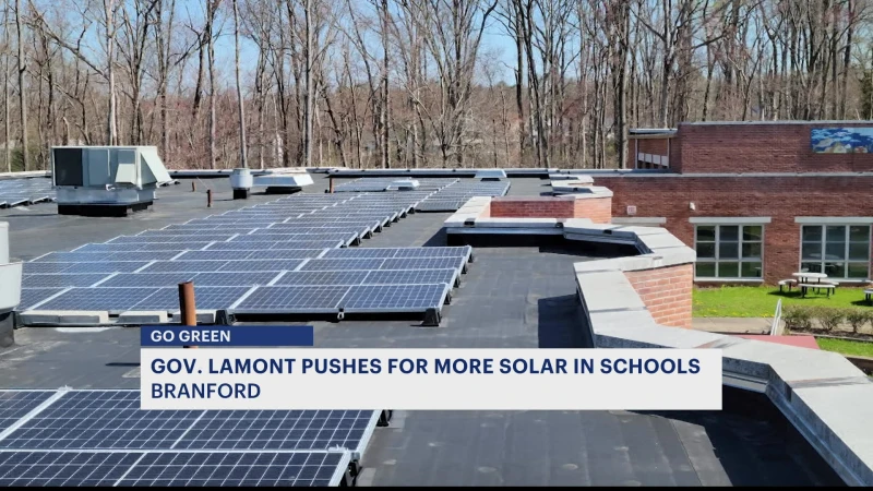 Story image: Gov. Lamont pushes for more solar panels on schools